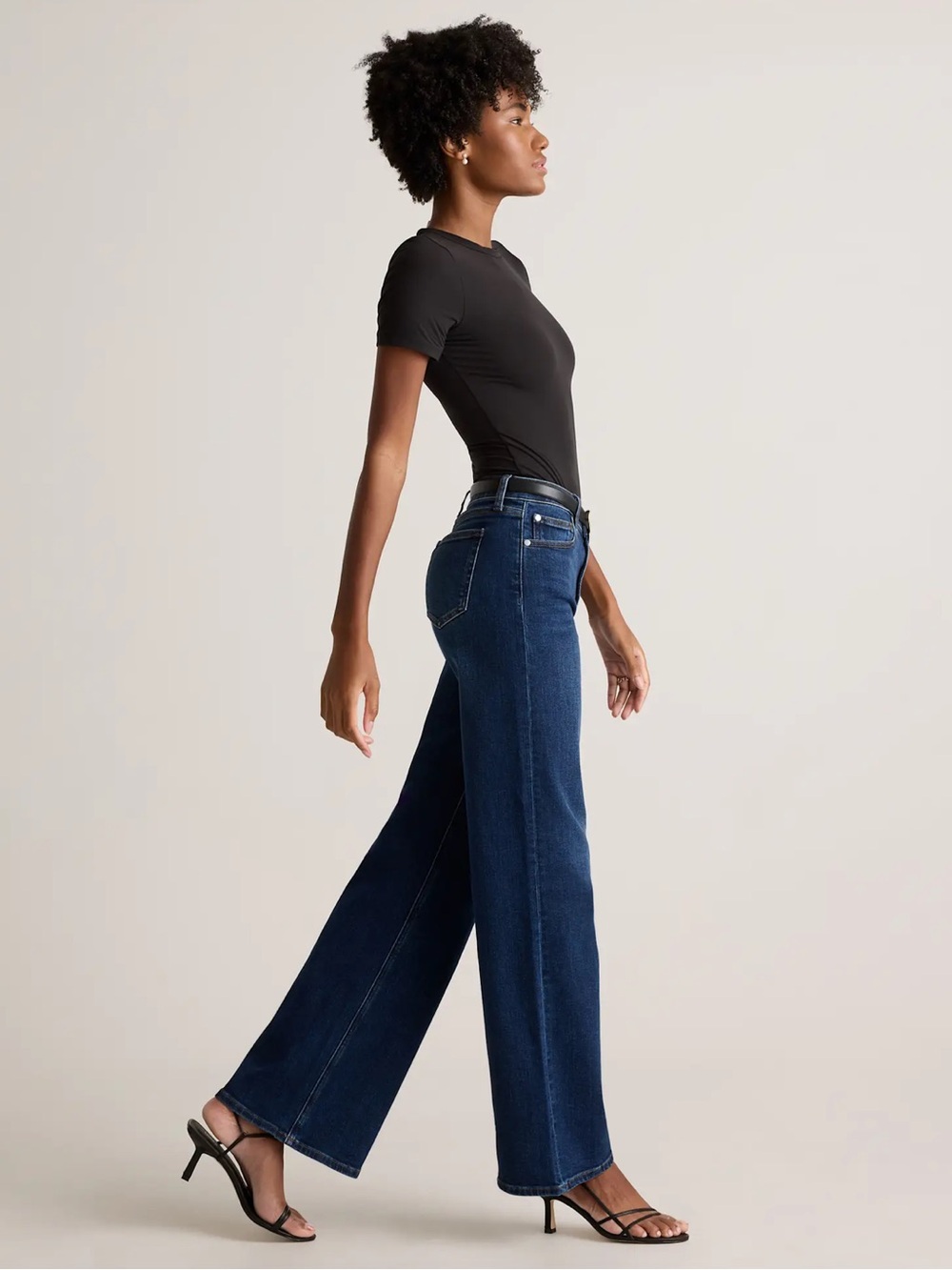 Quince Dark Blue Wide-Leg Jeans - Picture 3 of 14